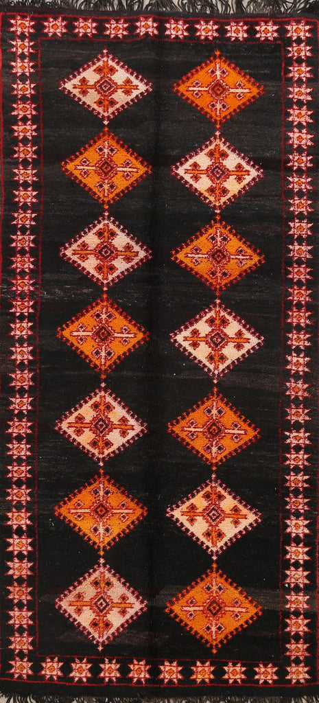 Tribal Geometric Moroccan Oriental Runner Rug 4x9