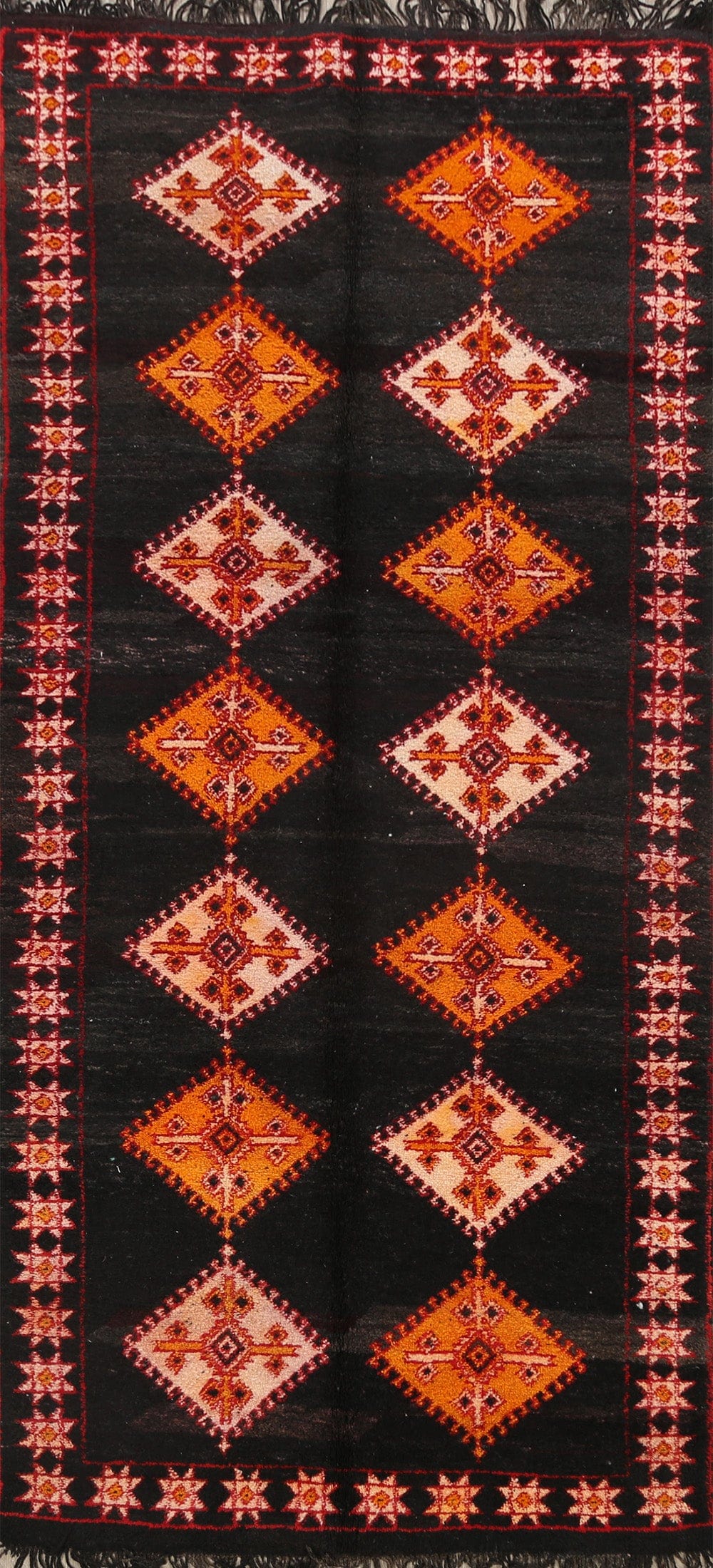 Tribal Geometric Moroccan Oriental Runner Rug 4x9