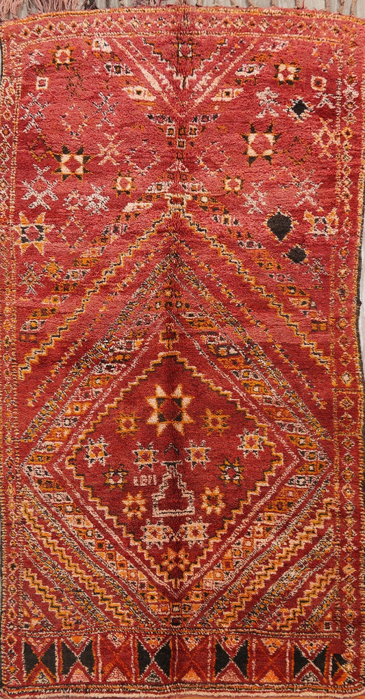 Tribal Moroccan Oriental Area Rug 6x11