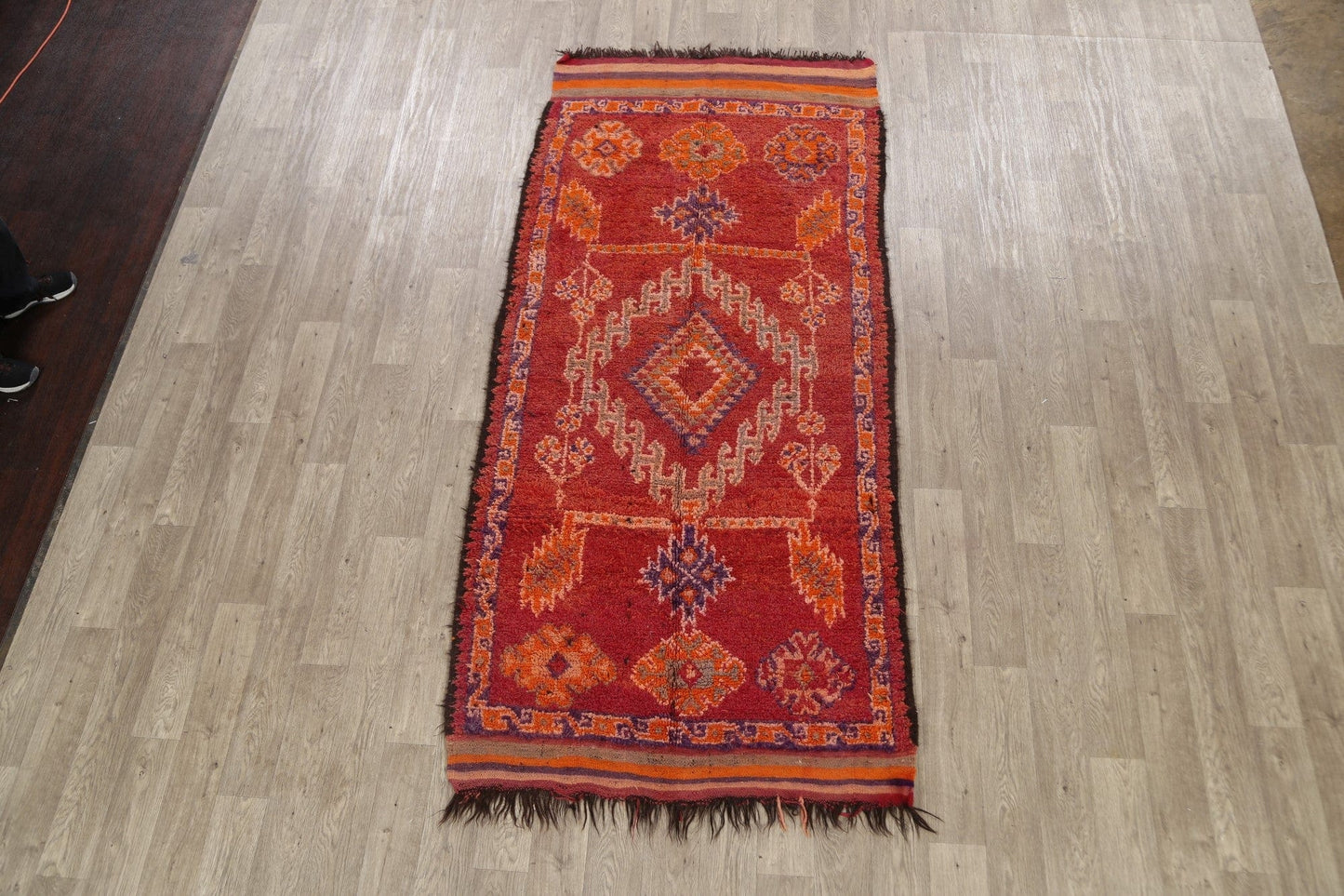 Tribal Moroccan Oriental Runner Rug 4x9