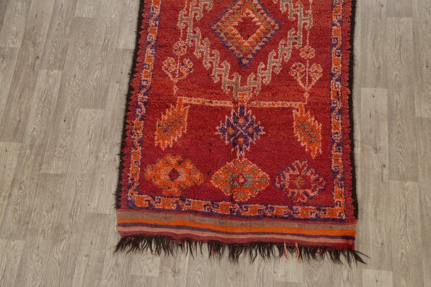 Tribal Moroccan Oriental Runner Rug 4x9