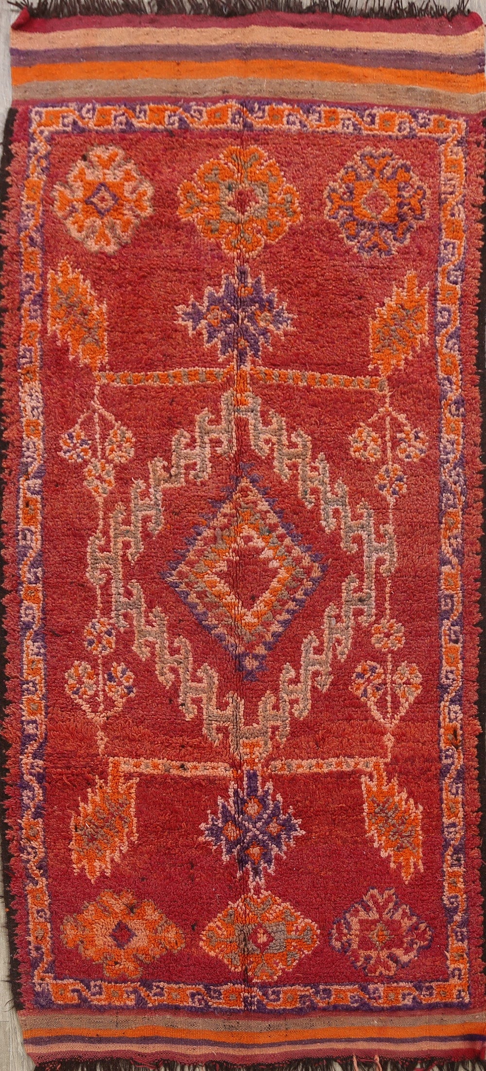 Tribal Moroccan Oriental Runner Rug 4x9