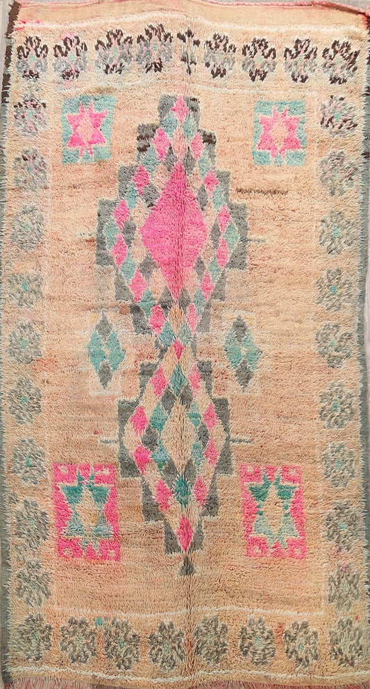 Tribal Moroccan Oriental Area Rug 6x11