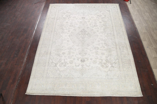 Muted Distressed Tabriz Persian Area Rug 10x13