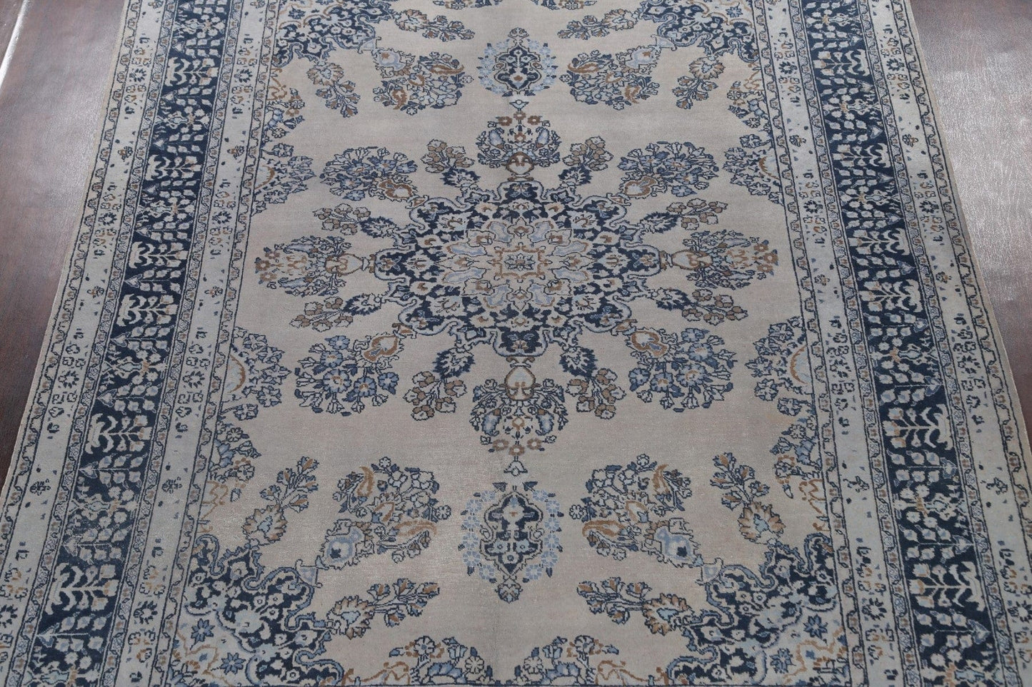 Muted Distressed Mashad Persian Area Rug 8x11