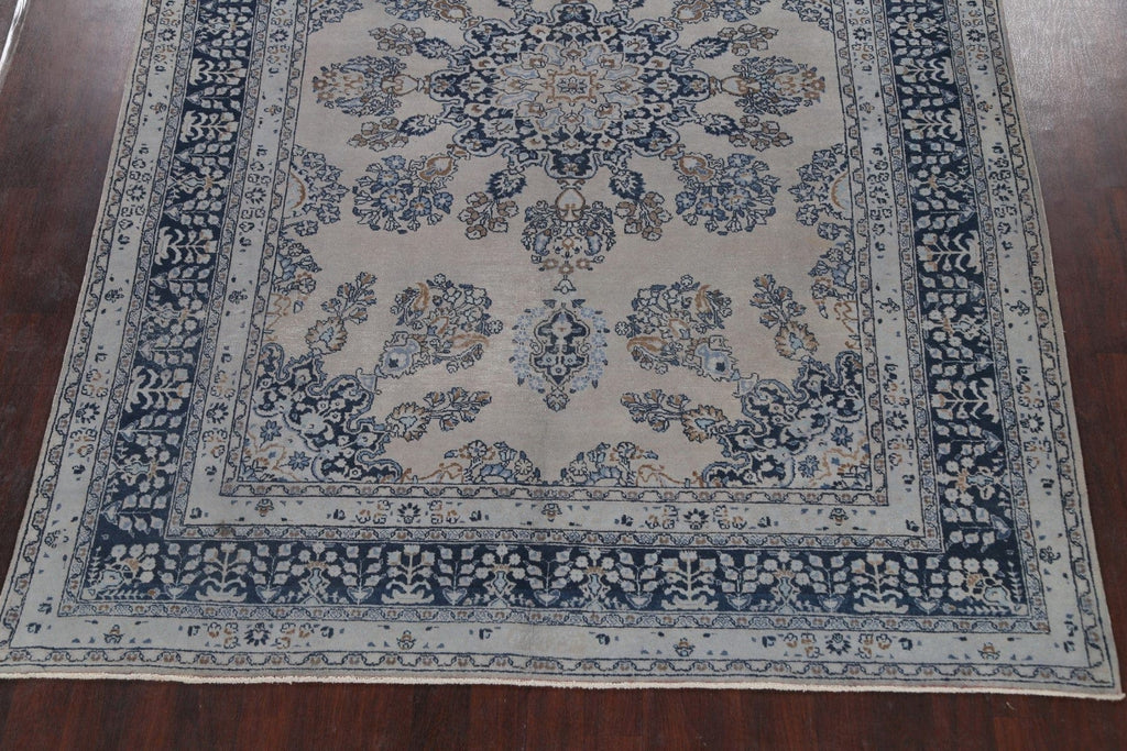 Muted Distressed Mashad Persian Area Rug 8x11