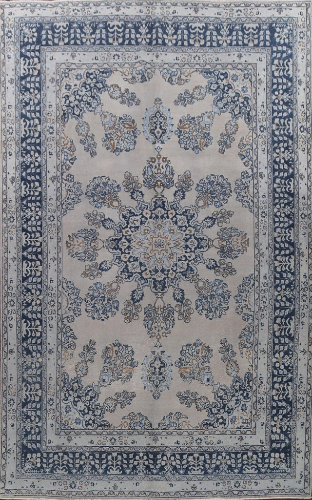 Muted Distressed Mashad Persian Area Rug 8x11