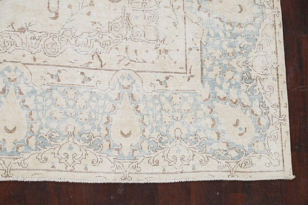 Muted Distressed Kerman Persian Area Rug 9x12