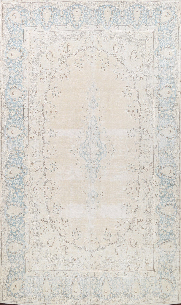 Muted Distressed Kerman Persian Area Rug 9x12