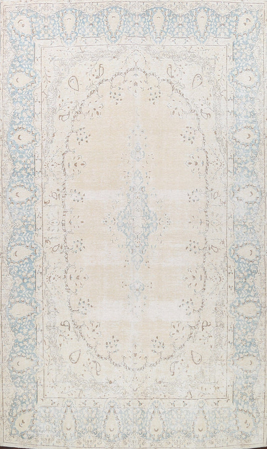 Muted Distressed Kerman Persian Area Rug 9x12