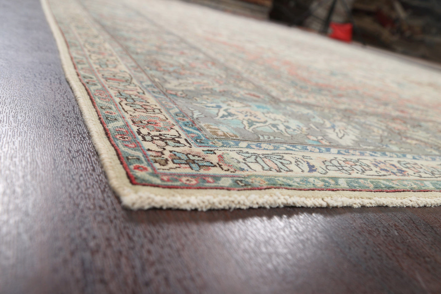 Muted Distressed Kashan Persian Area Rug 10x13