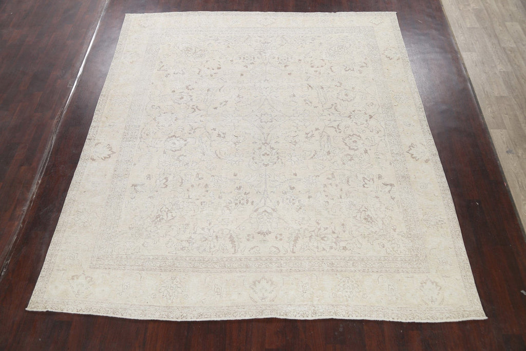 Muted Distressed Tabriz Persian Area Rug 10x11