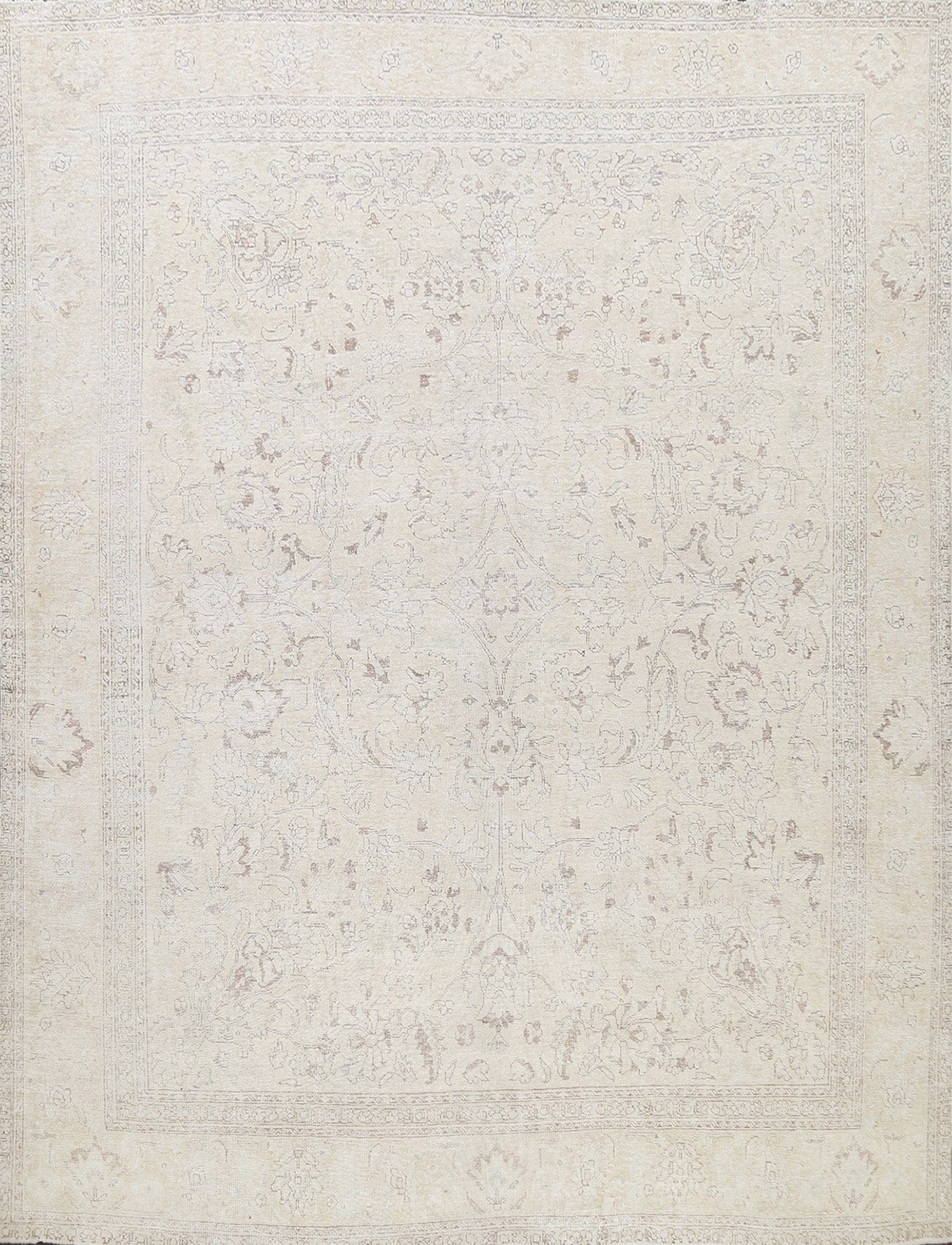 Muted Distressed Tabriz Persian Area Rug 10x11