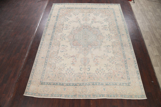 Muted Distressed Tabriz Persian Area Rug 10x13