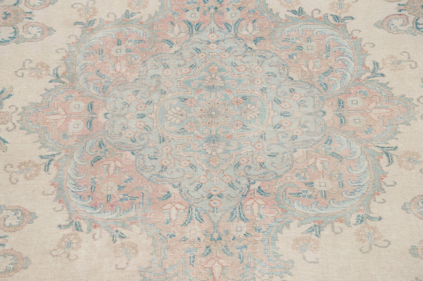 Muted Distressed Tabriz Persian Area Rug 10x13