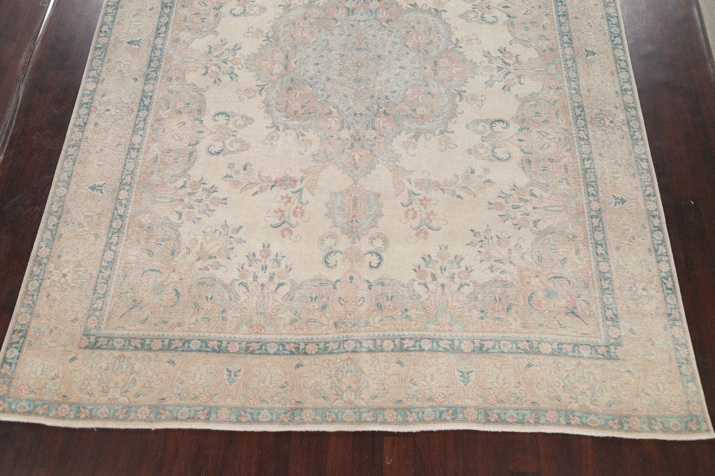 Muted Distressed Tabriz Persian Area Rug 10x13