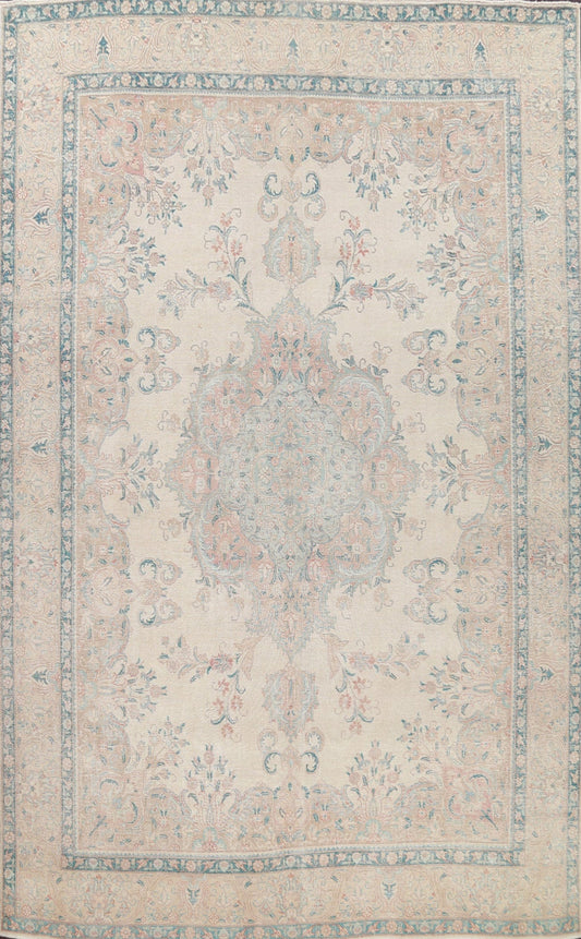 Muted Distressed Tabriz Persian Area Rug 10x13