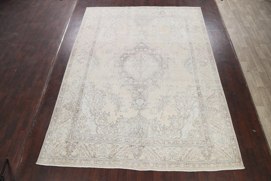 Muted Distressed Tabriz Persian Area Rug 10x13