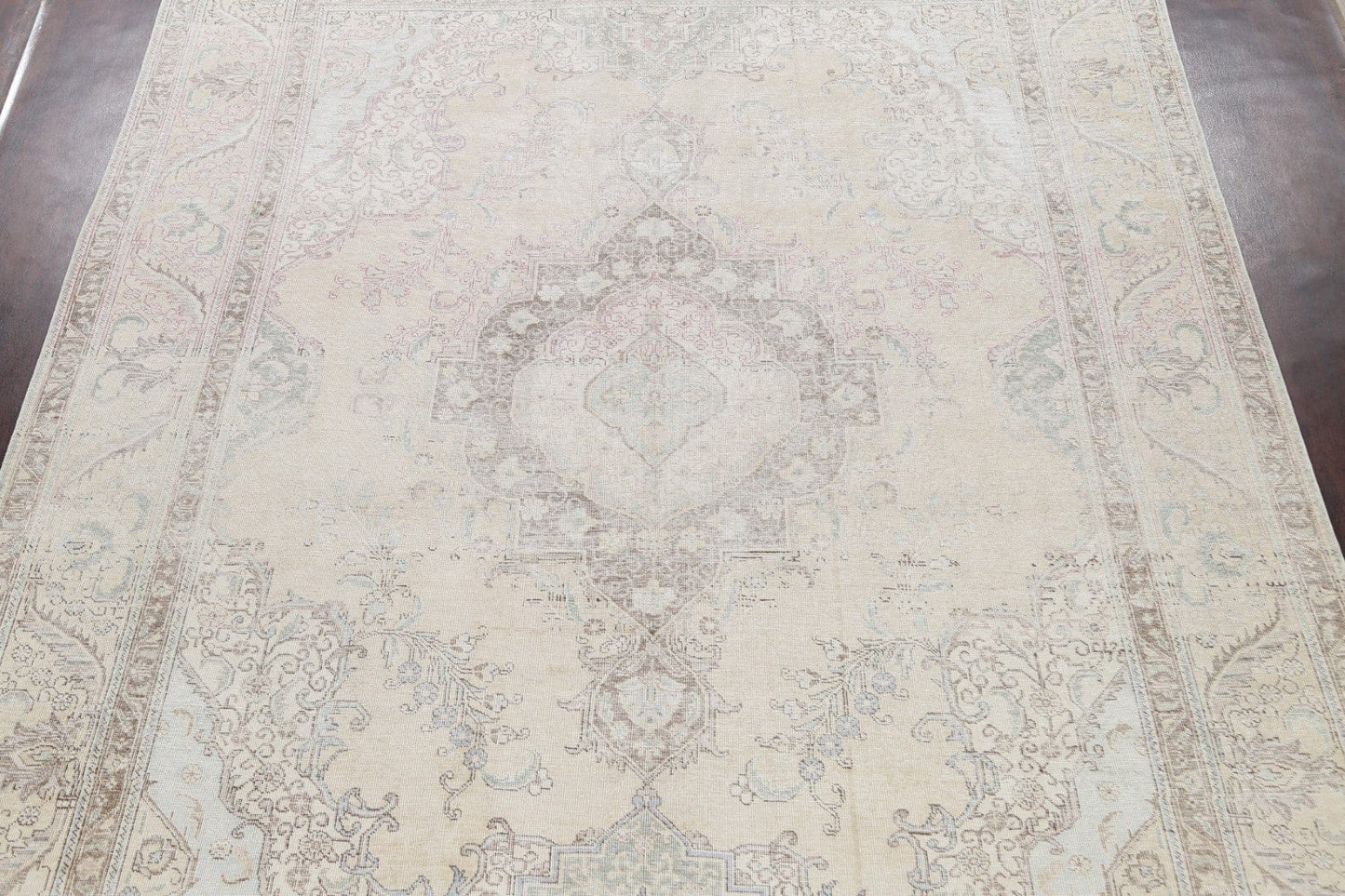 Muted Distressed Tabriz Persian Area Rug 10x13