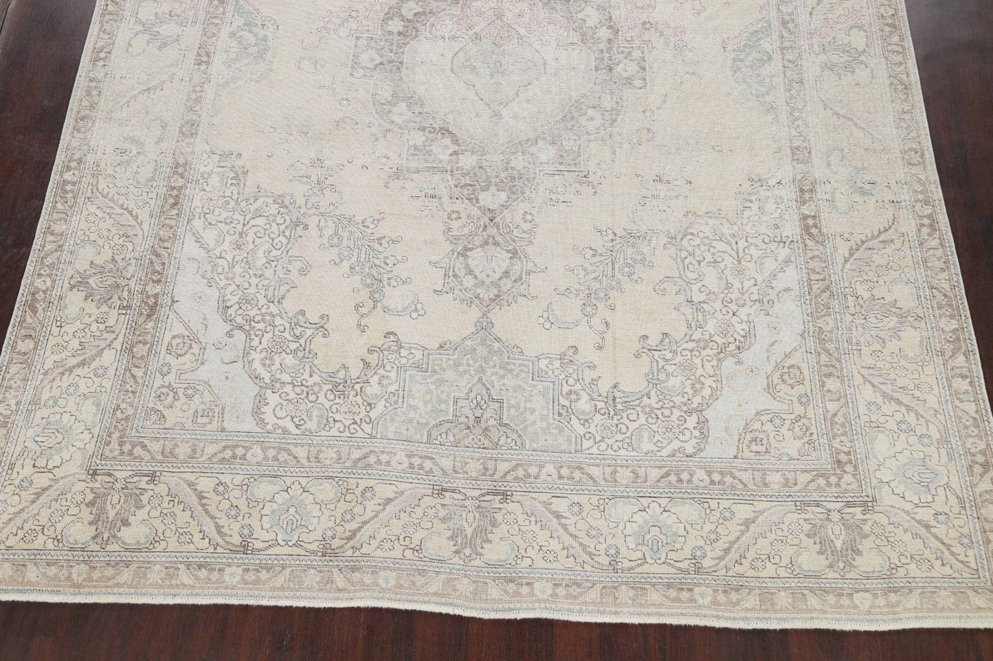 Muted Distressed Tabriz Persian Area Rug 10x13