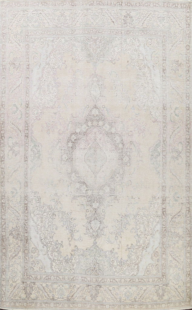 Muted Distressed Tabriz Persian Area Rug 10x13