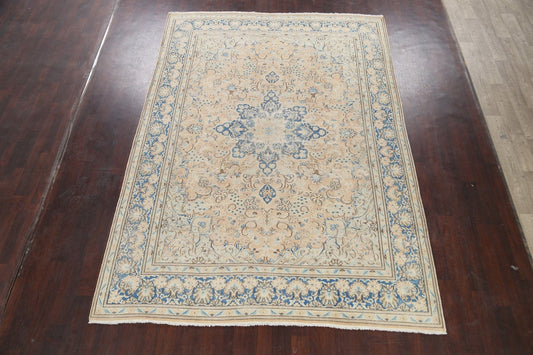 Muted Distressed Kerman Persian Area Rug 8x11