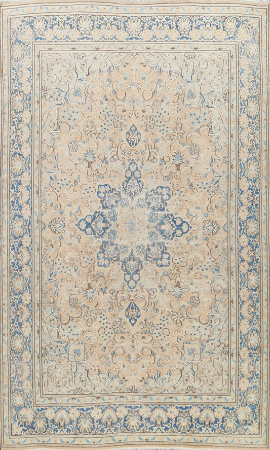 Muted Distressed Kerman Persian Area Rug 8x11