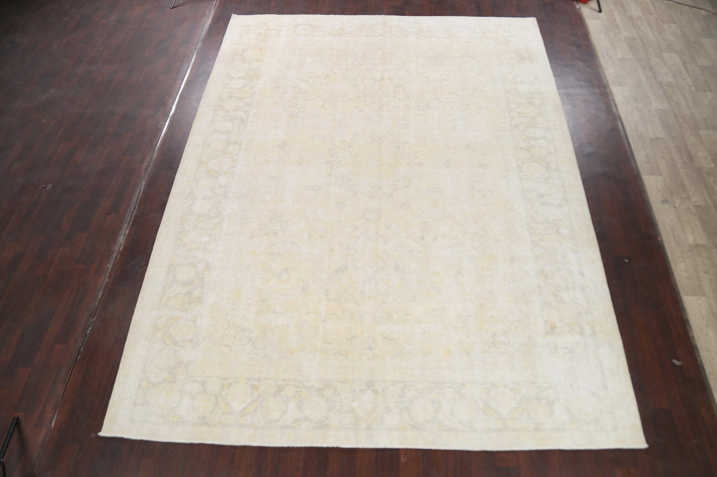 Muted Distressed Kashan Persian Area Rug 10x13