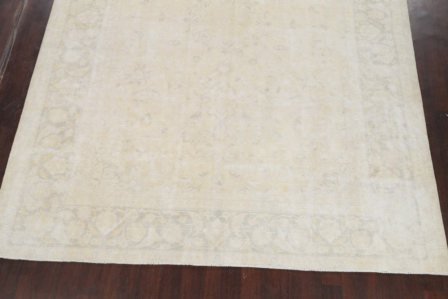 Muted Distressed Kashan Persian Area Rug 10x13