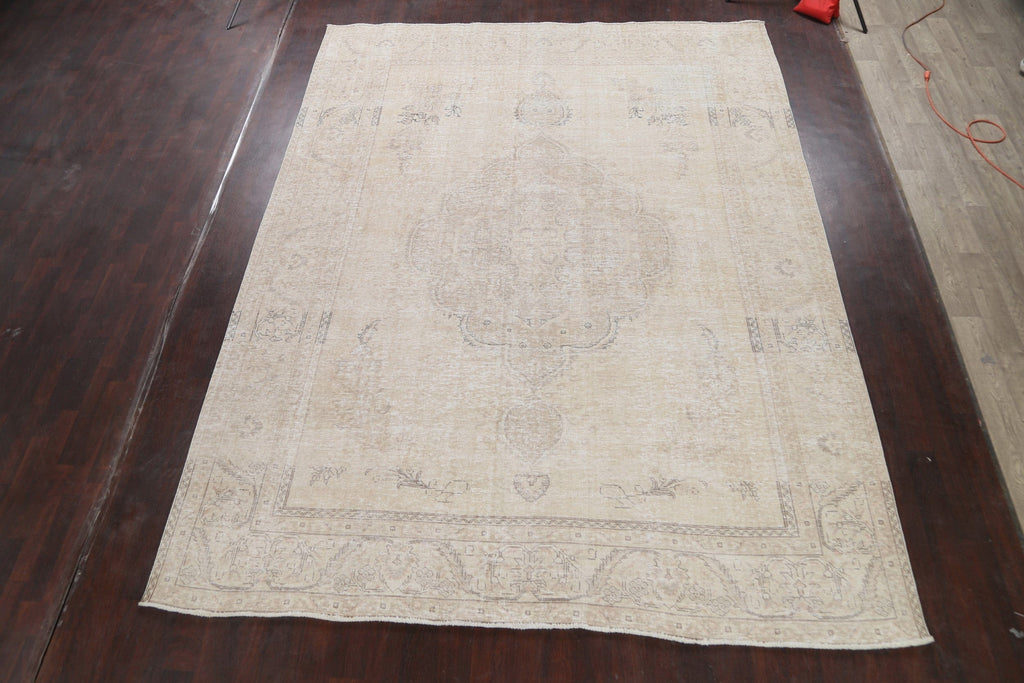 Muted Distressed Tabriz Persian Area Rug 10x12