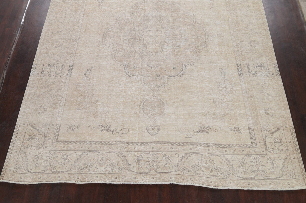 Muted Distressed Tabriz Persian Area Rug 10x12