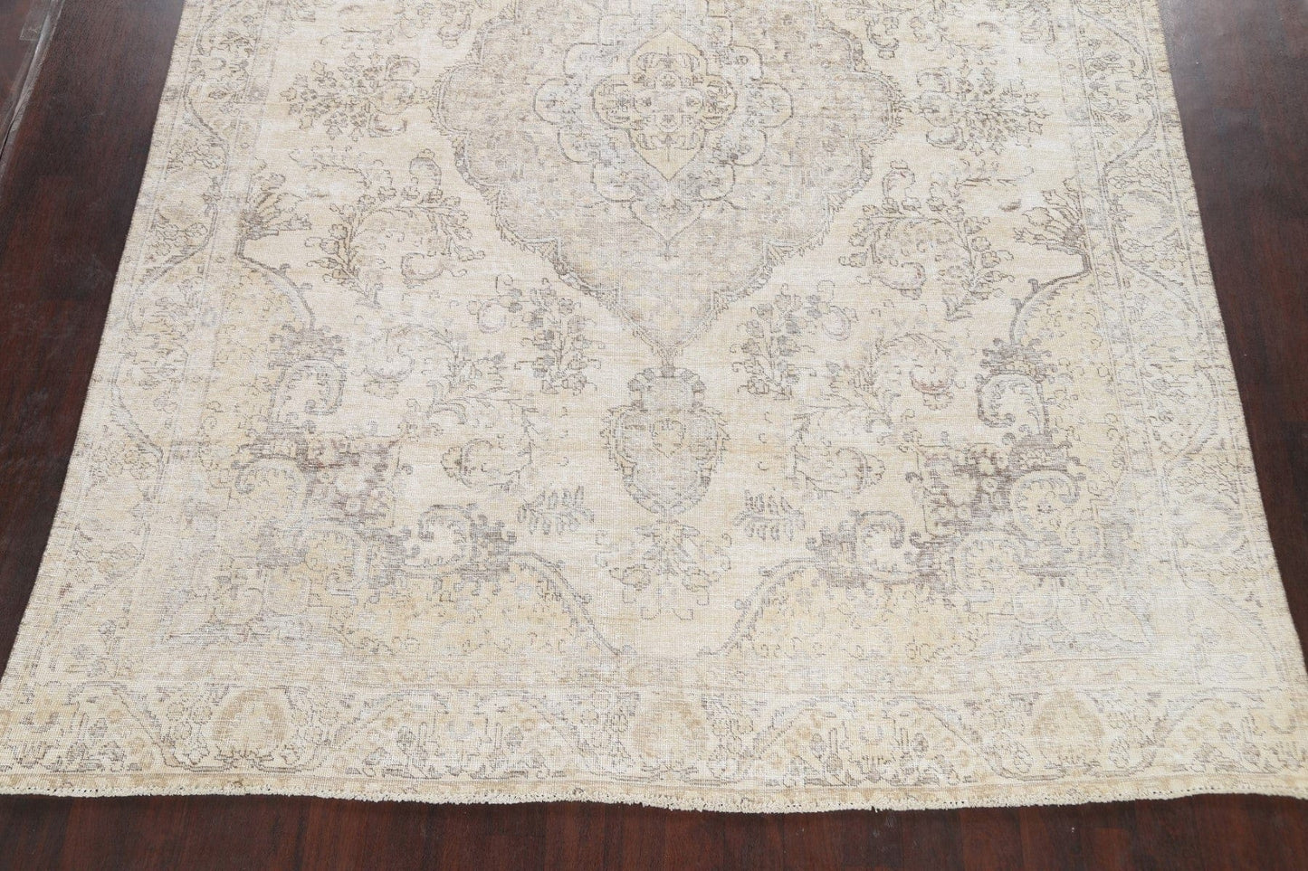 Muted Distressed Tabriz Persian Area Rug 9x13