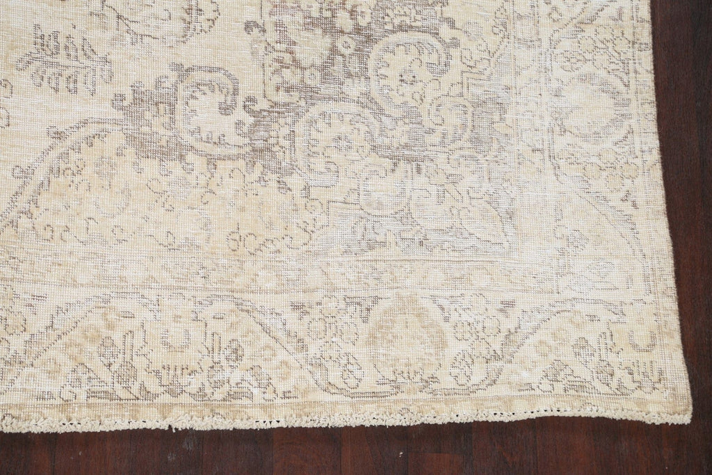 Muted Distressed Tabriz Persian Area Rug 9x13