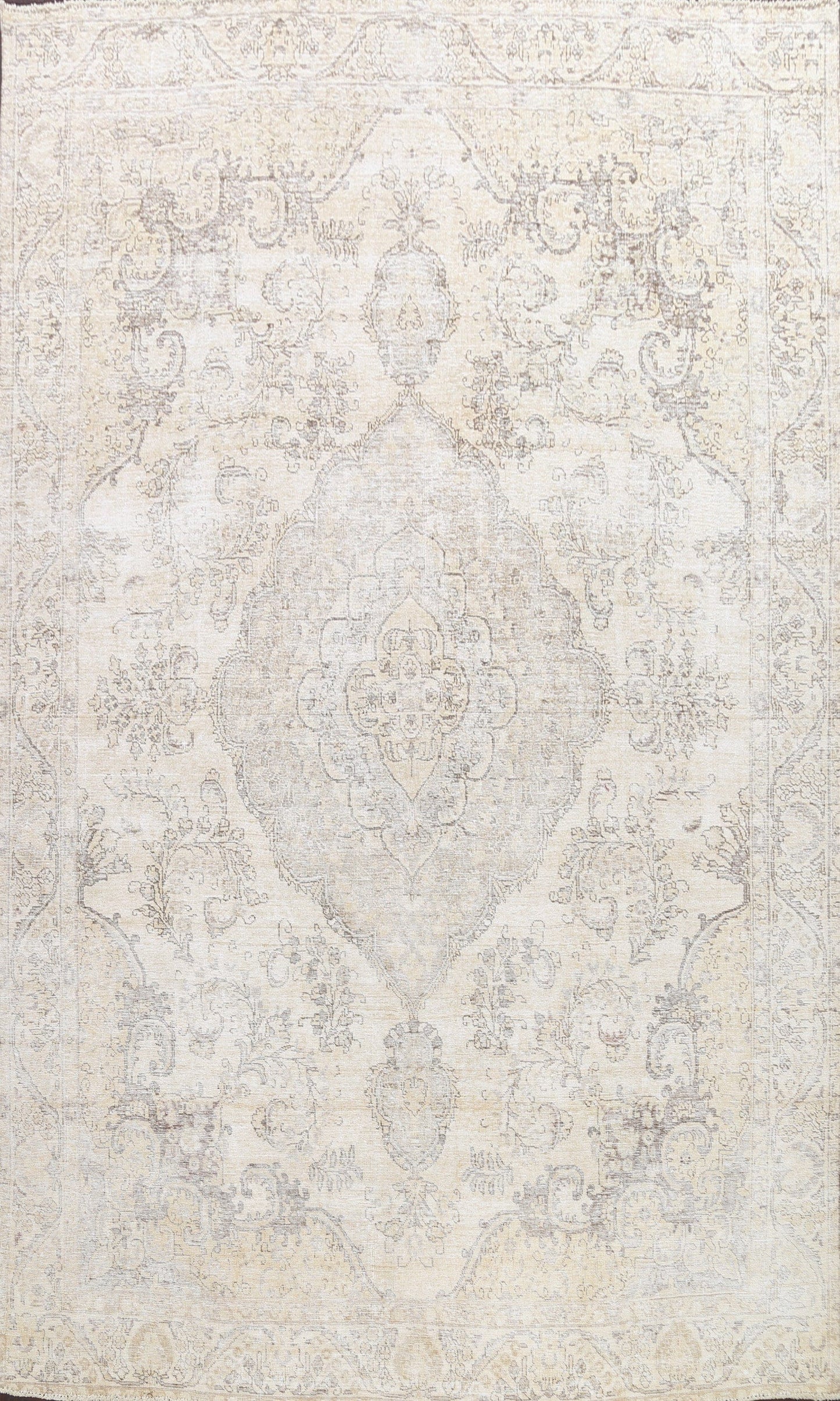 Muted Distressed Tabriz Persian Area Rug 9x13