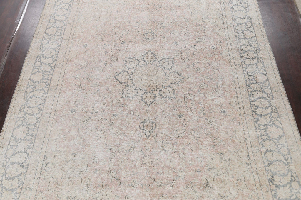 Muted Distressed Kerman Persian Area Rug 10x13