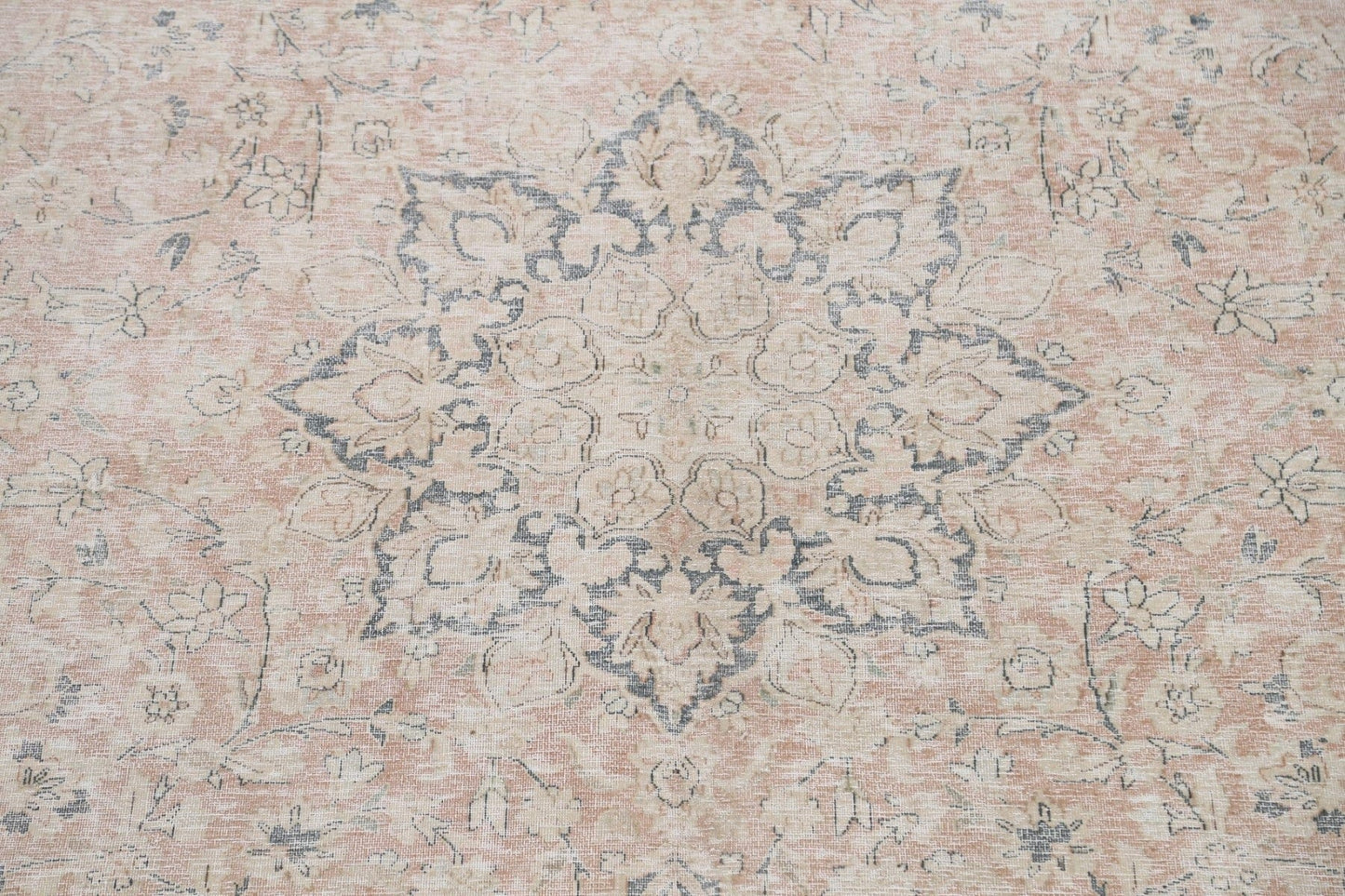 Muted Distressed Kerman Persian Area Rug 10x13