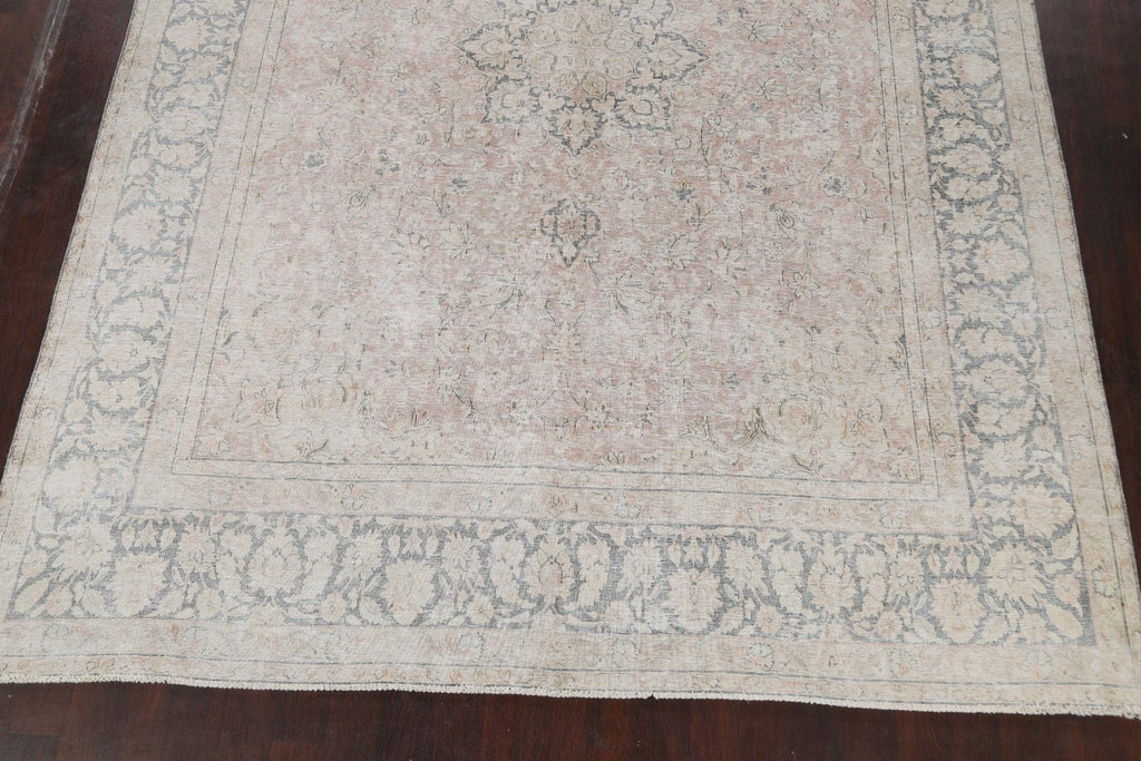 Muted Distressed Kerman Persian Area Rug 10x13