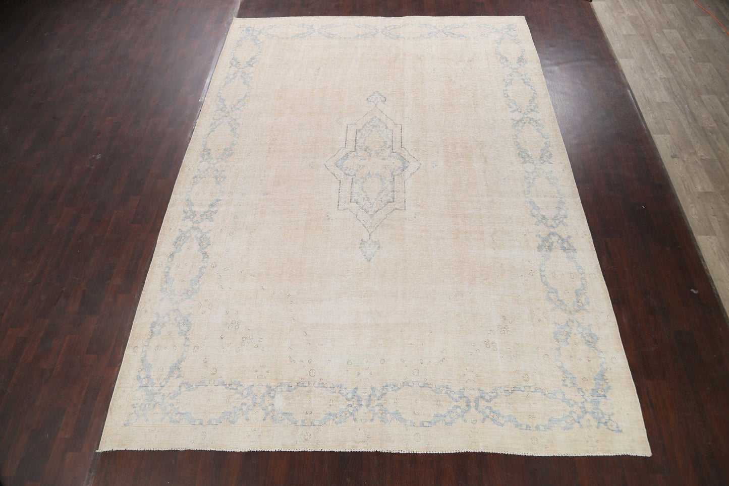 Muted Distressed Kerman Persian Area Rug 10x13