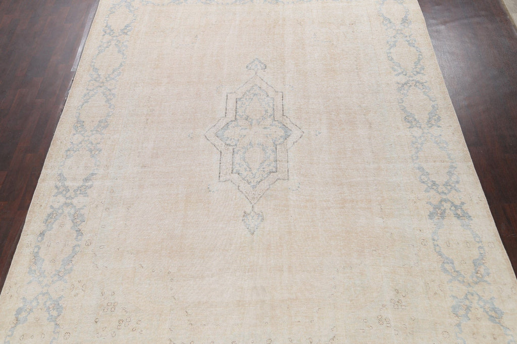 Muted Distressed Kerman Persian Area Rug 10x13