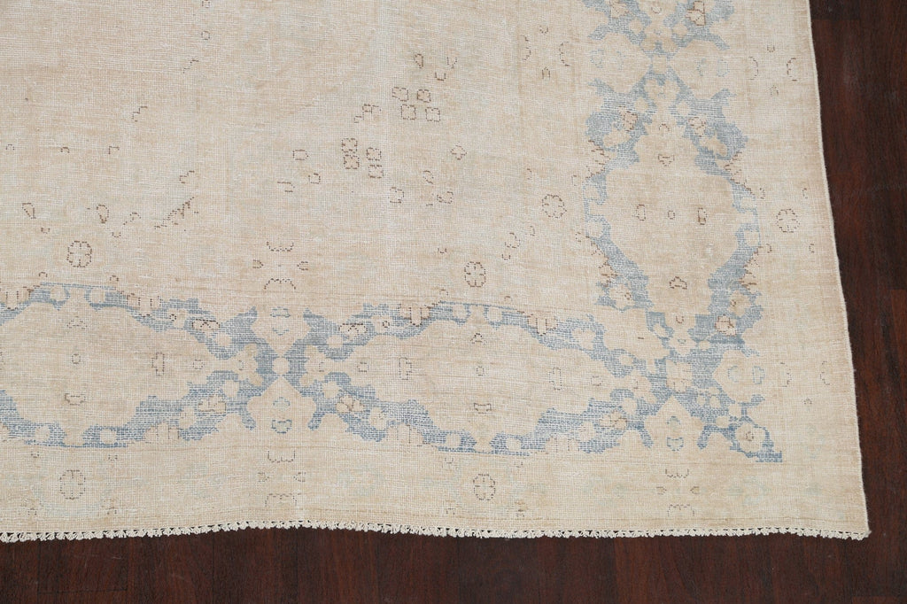 Muted Distressed Kerman Persian Area Rug 10x13