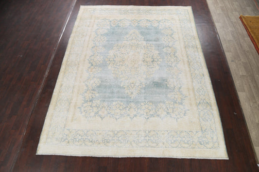 Muted Distressed Kerman Persian Area Rug 10x13