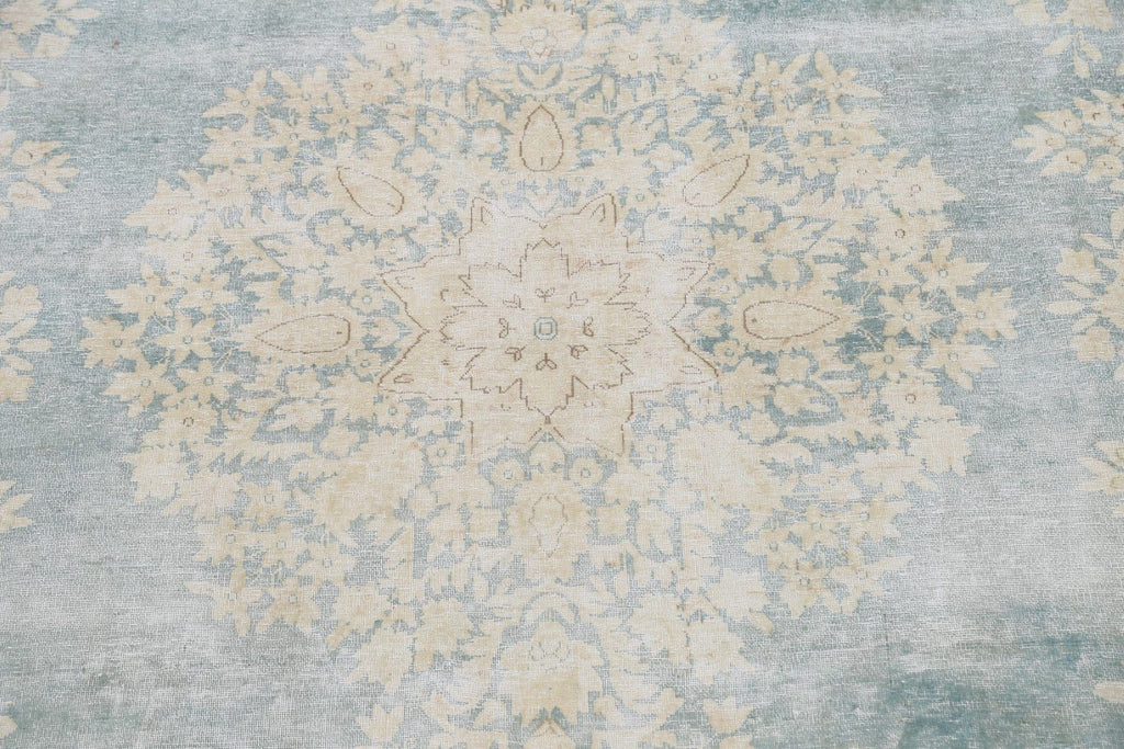 Muted Distressed Kerman Persian Area Rug 10x13