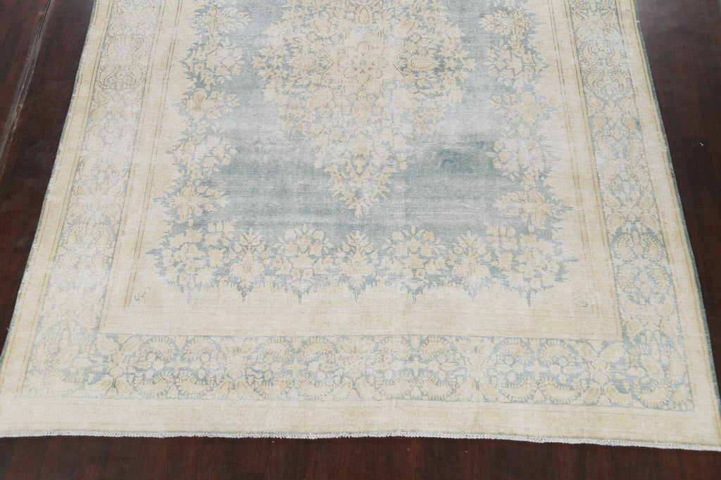 Muted Distressed Kerman Persian Area Rug 10x13