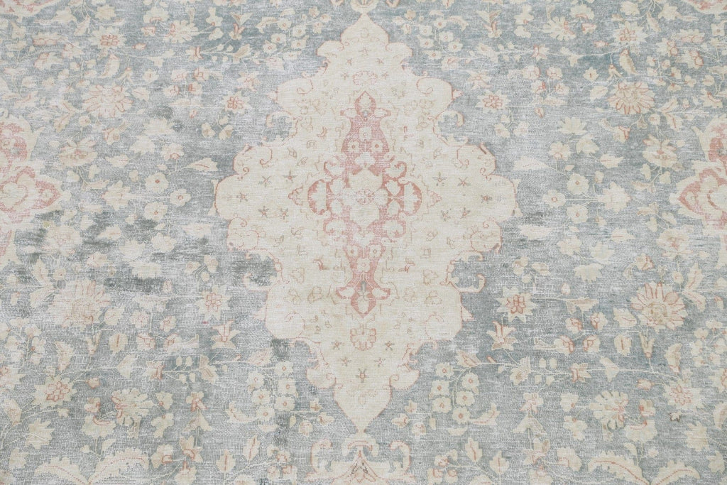 Muted Distressed Kerman Persian Area Rug 10x13