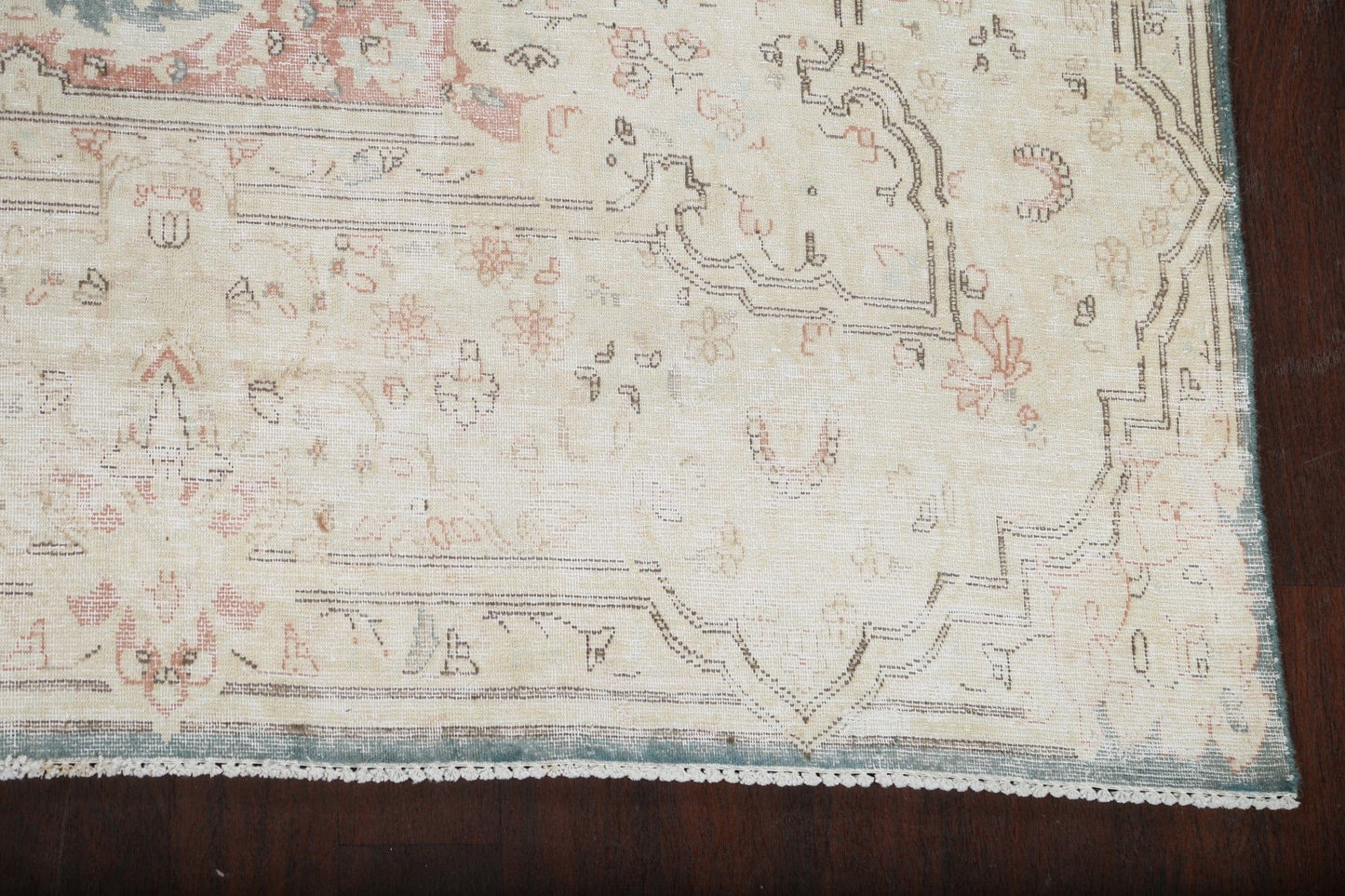 Muted Distressed Kerman Persian Area Rug 10x13