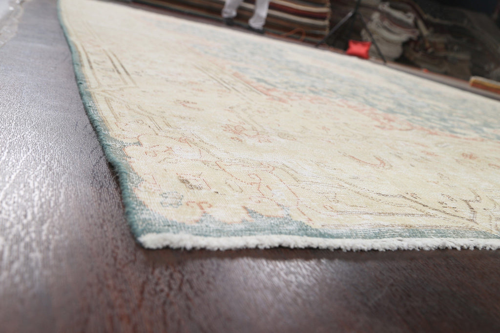 Muted Distressed Kerman Persian Area Rug 10x13