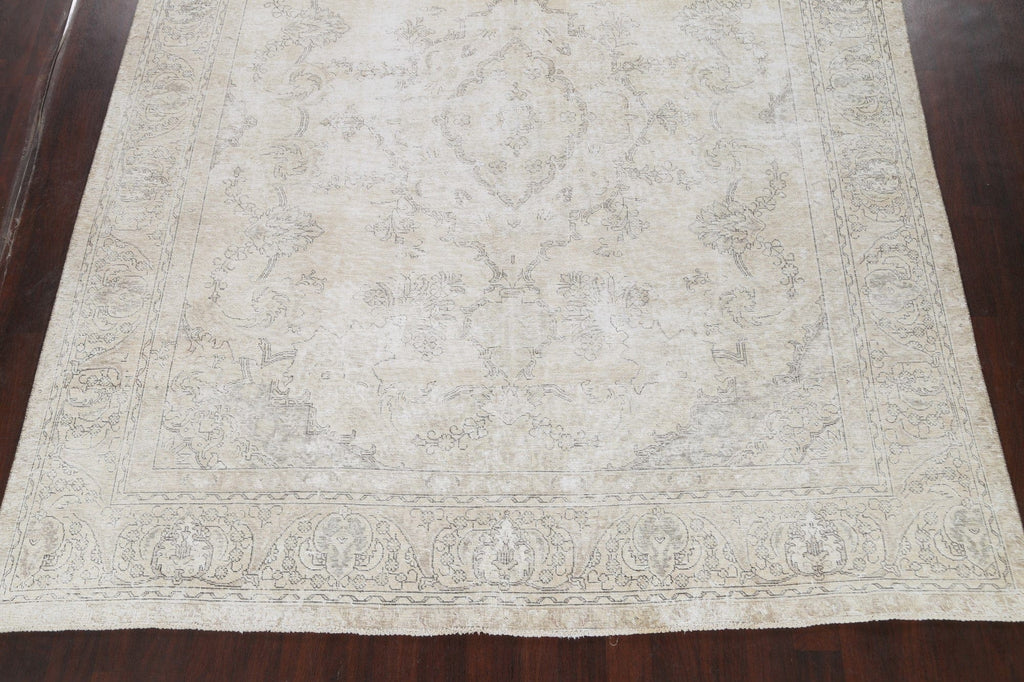 Muted Distressed Tabriz Persian Area Rug 9x12