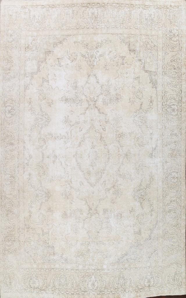 Muted Distressed Tabriz Persian Area Rug 9x12