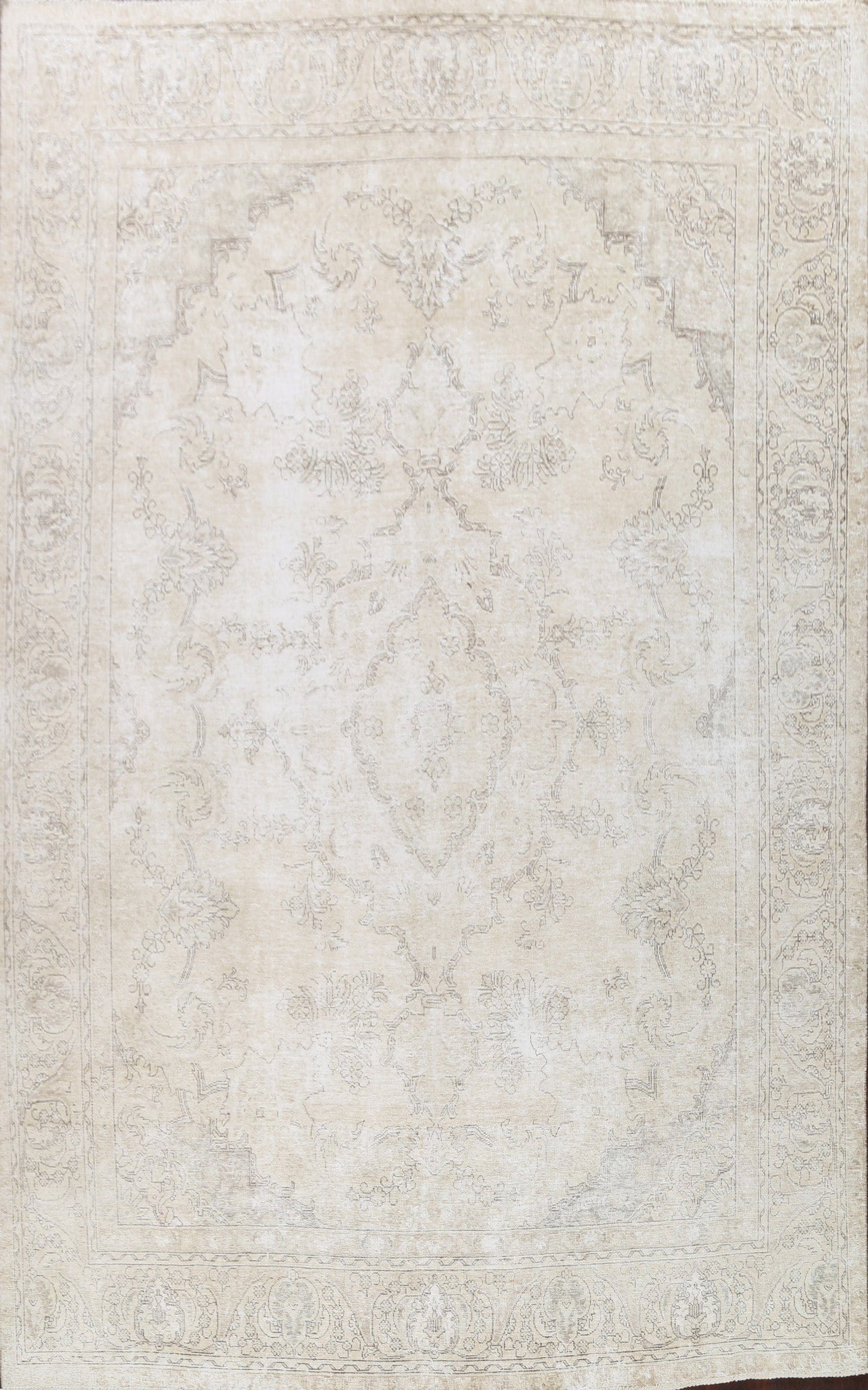 Muted Distressed Tabriz Persian Area Rug 9x12