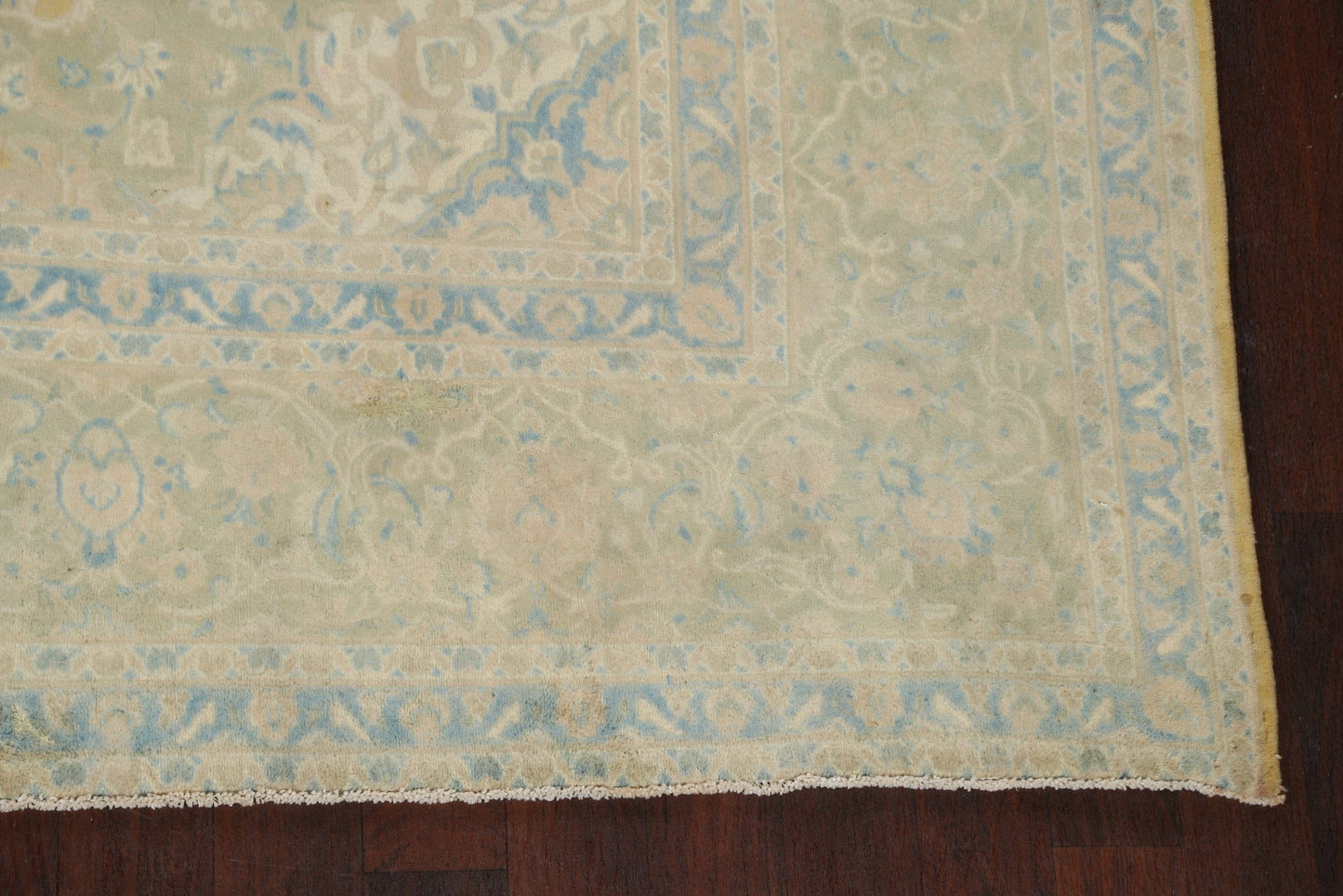 Muted Distressed Kashan Persian Area Rug 9x13